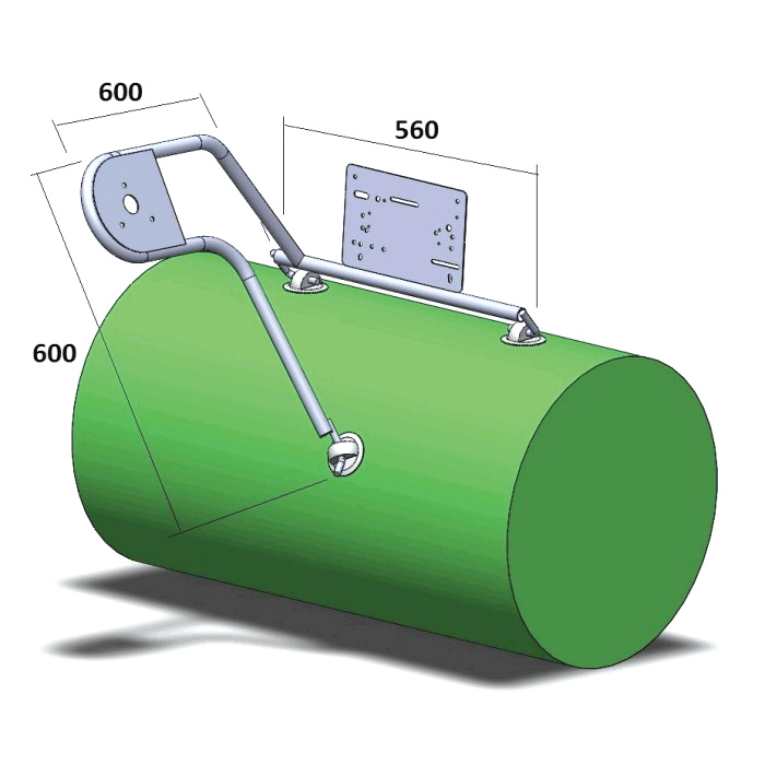 Стойка рулевая с креплением на баллон надувной лодки 25мм в Чите