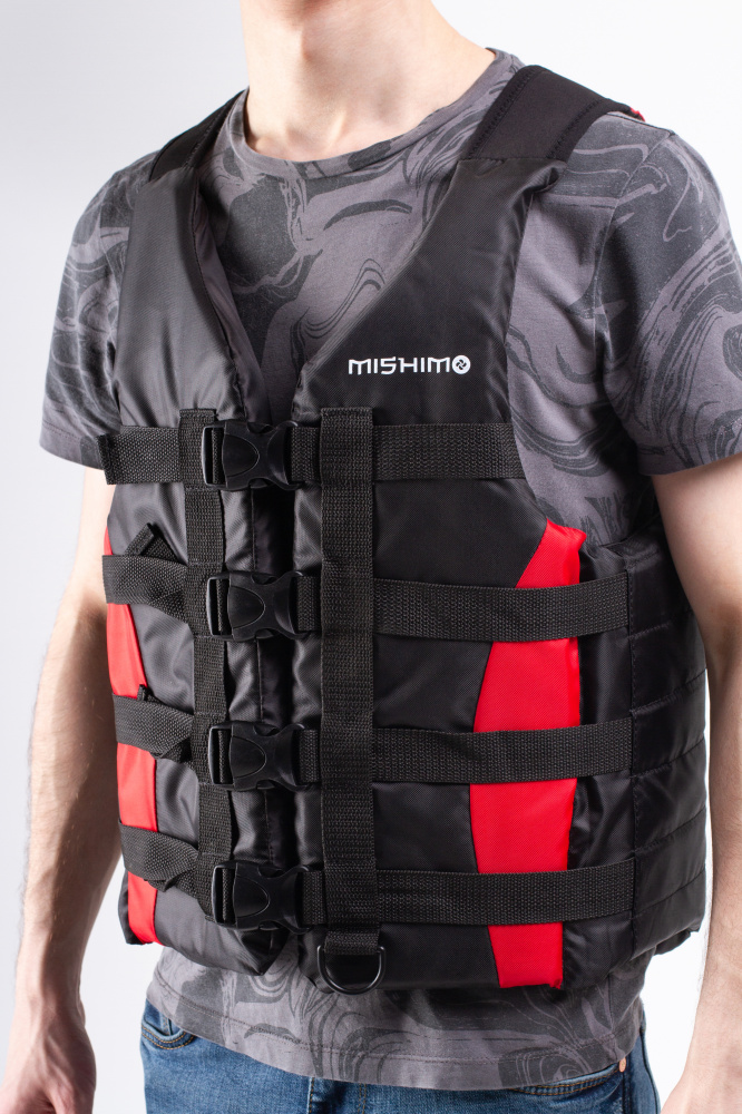 Жилет спасательный MISHIMO PRO Премиум качества Черно-красный в Чите