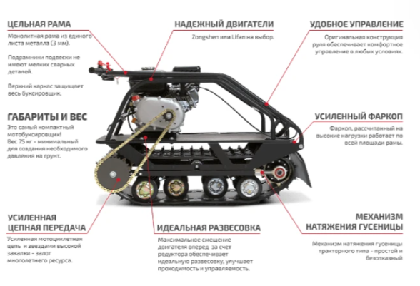 Мотобуксировщик НОРКА 380 MINI 9 л.с. в Чите