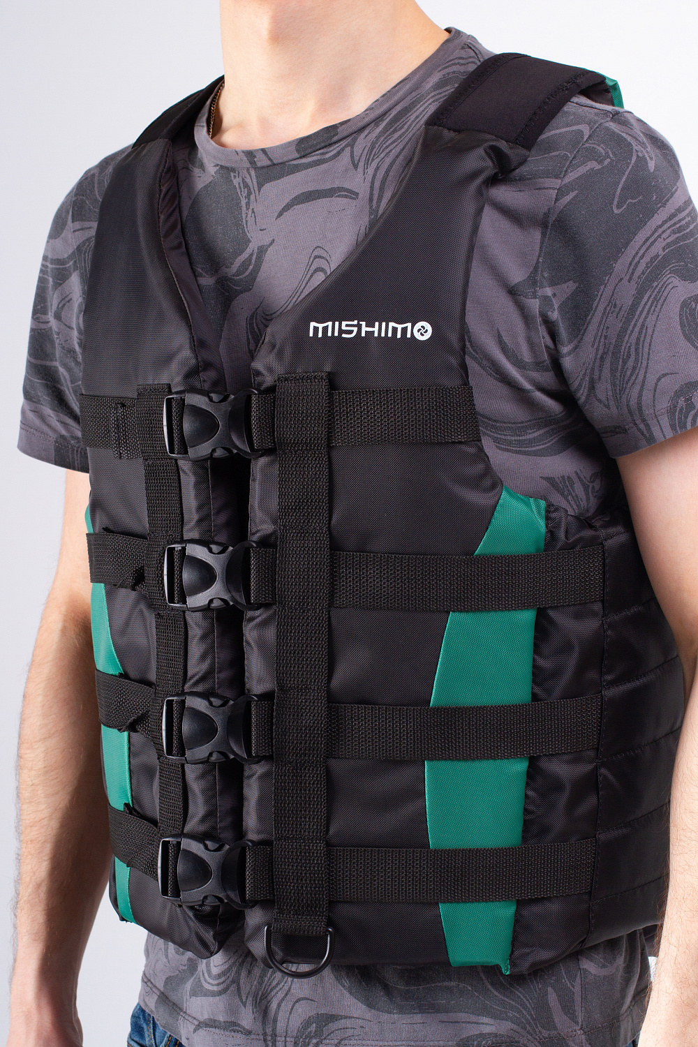 Жилет спасательный MISHIMO PRO Премиум качества Черно-зеленый в Чите