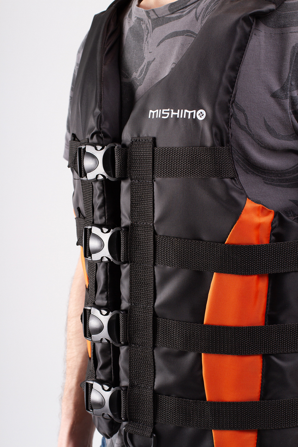 Жилет спасательный MISHIMO PRO Премиум качества Черно-оранжевый в Чите