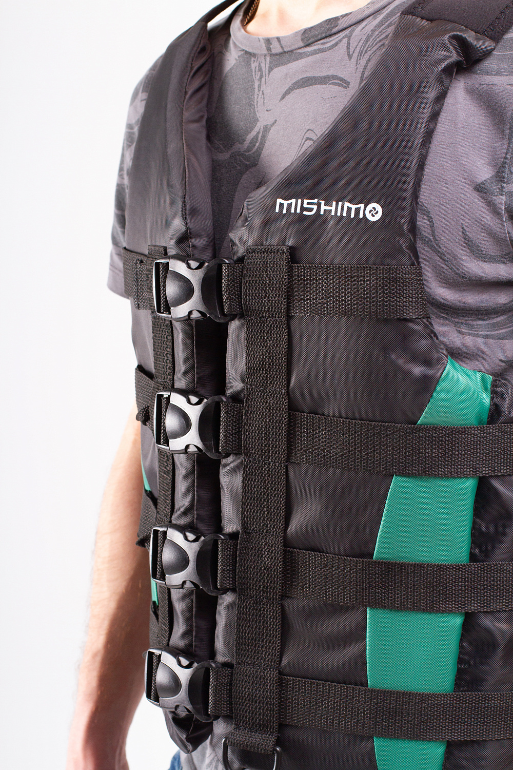 Жилет спасательный MISHIMO PRO Премиум качества Черно-зеленый в Чите