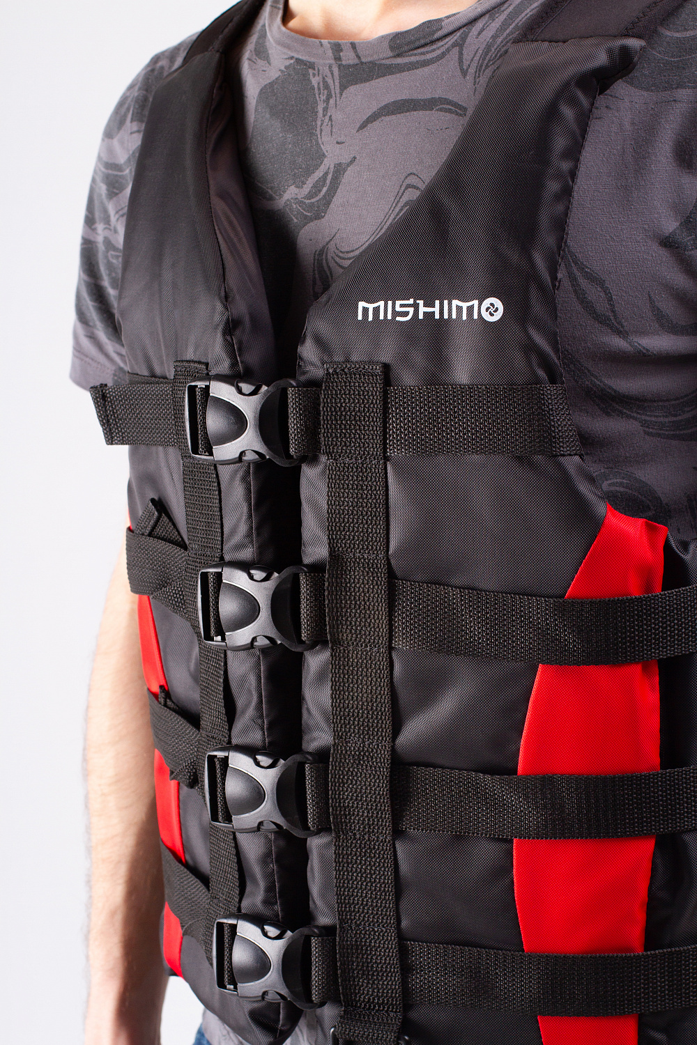 Жилет спасательный MISHIMO PRO Премиум качества Черно-красный в Чите